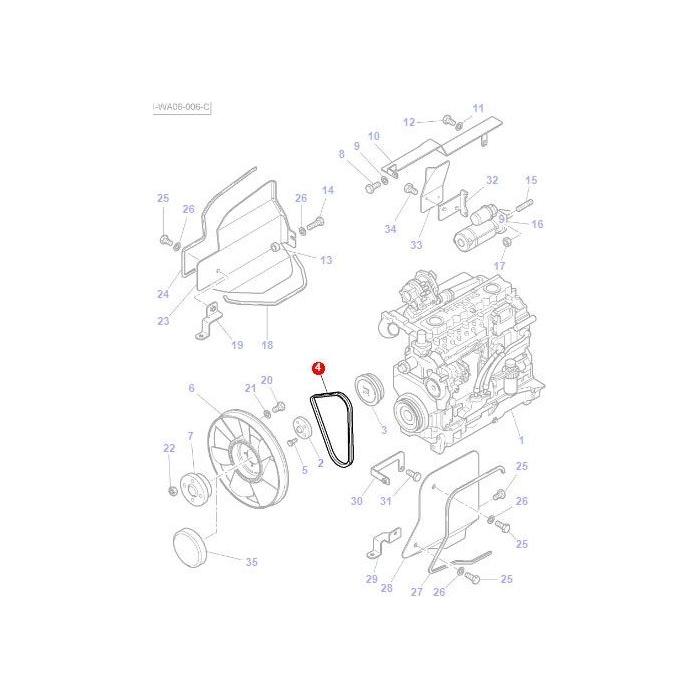 Fan Belt - 3779379M91 - Massey Tractor Parts