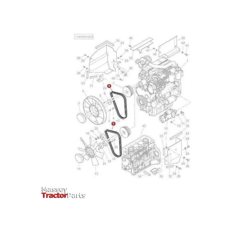 Massey Ferguson Fan Belt - 4274692M91 | OEM | Massey Ferguson parts | Drive Belts-Massey Ferguson-Axles & Power Train,Drive Belts,Drive Belts & Components,Engine & Filters,Farming Parts,Tractor Parts