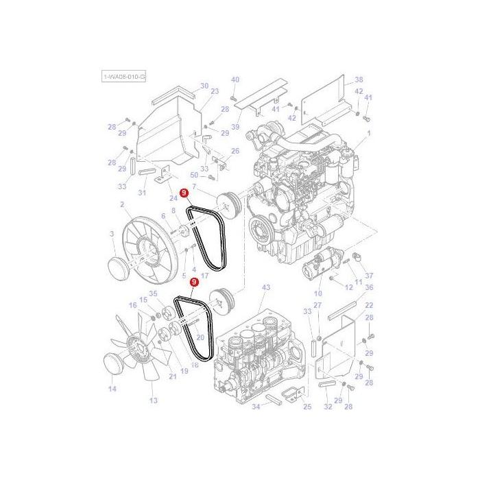 Fan Belt - 4274692M91 - Massey Tractor Parts