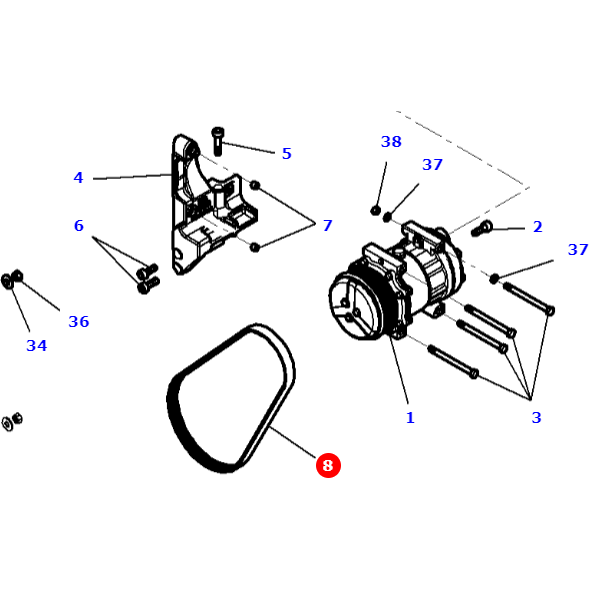 Fan Belt - 4281051M2 - Massey Tractor Parts