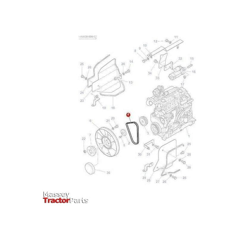 Massey Ferguson Fan Belt - 3779379M91 | OEM | Massey Ferguson parts | Drive Belts-Massey Ferguson-Axles & Power Train,Drive Belts,Drive Belts & Components,Engine & Filters,Farming Parts,Tractor Parts