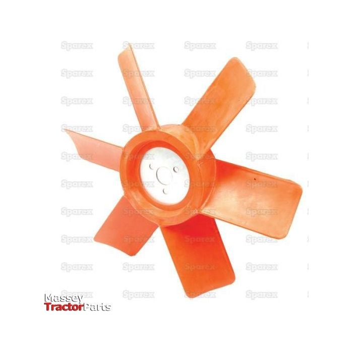 An orange fan blade with six plastic blades, an attached central hub, and labeled "Massey Tractor Parts" in the bottom left corner, branded by Sparex as Sparex Part No.S.59014.