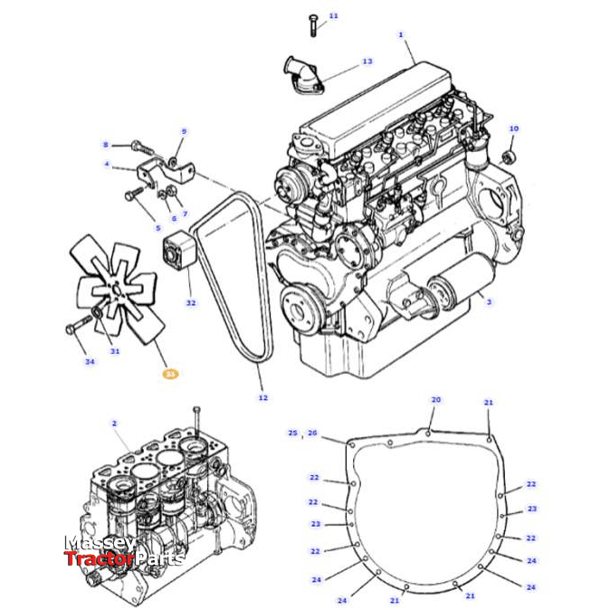 Massey Ferguson Fan - 3611919M1 | OEM | Massey Ferguson Parts-Massey Ferguson-Cooling Parts,Engine & Filters,Fan Blades,Farming Parts,Tractor Parts,Viscous Fan