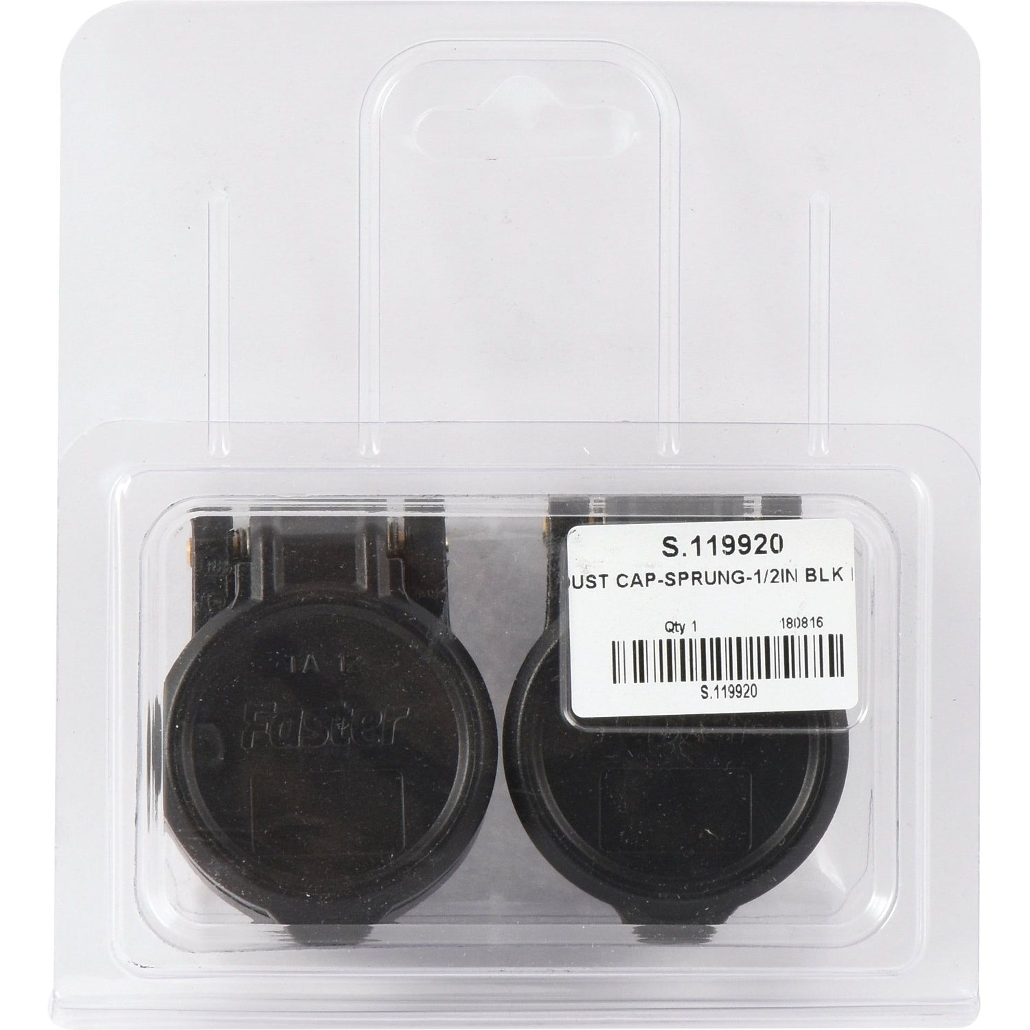 Faster Dust Cap 1/2'' Black. Fits Female Coupling - TA Series TA12N (2&nbsp;pcs. Agripak) - S.119920 - Farming Parts