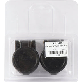A package of two black dust caps with spring covers, compatible with the Faster TA Series, labeled "S.119920" and marketed as "Faster Dust Cap 1/2'' Black. Fits Female Coupling - TA Series TA12N (2 pcs. Agripak)" under the Sparex brand.