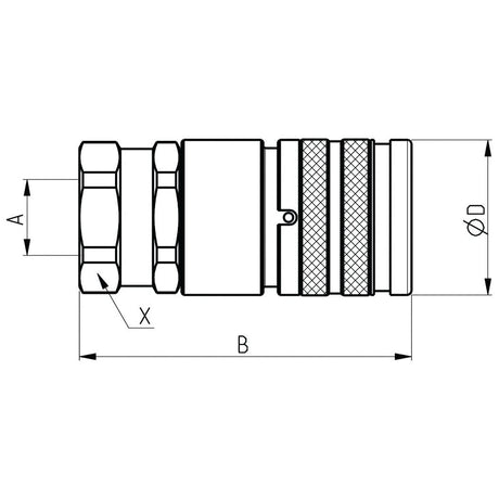 Faster Faster Flat Faced Coupling Female 1" Body x 1" BSP Female Thread - S.136217 - Farming Parts