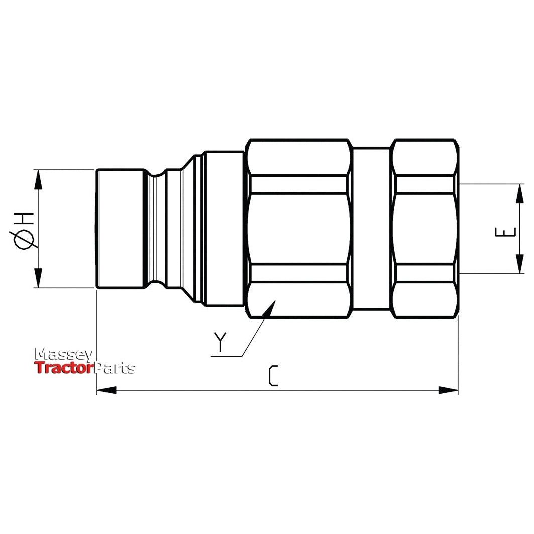 Faster Faster Flat Faced Coupling Male 1/4" Body x 1/4" BSP Female Thread - S.112682 - Farming Parts