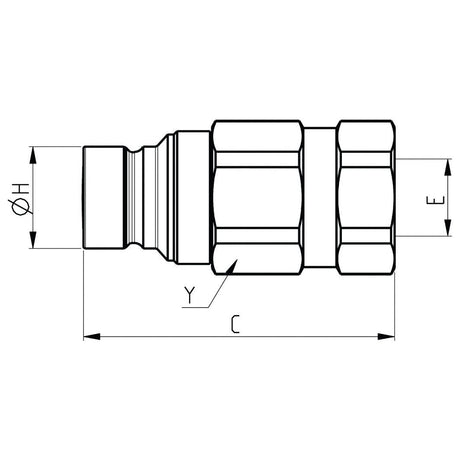 Faster Faster Flat Faced Coupling Male 3/8" Body x 3/8" BSP Female Thread - S.112688 - Farming Parts