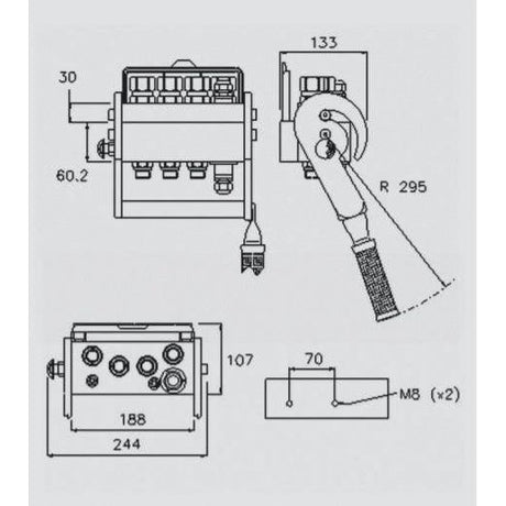 Faster Faster Multiport Coupling - 4 Ports 1/2" Body x M22 x 1.50 Metric Male Thread (Fixed Part) with 1 x Electric 3-pin plug - S.112628 - Farming Parts
