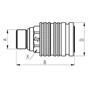Faster Faster Quick Release Hydraulic Coupling Female 1/2" Body x M20 x 1.50 Metric Male Thread - S.112663 - Farming Parts