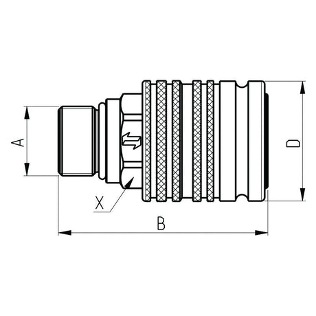 Faster Faster Quick Release Hydraulic Coupling Female 1/2" Body x M22 x 1.50 Metric Male Bulkhead - S.112667 - Farming Parts