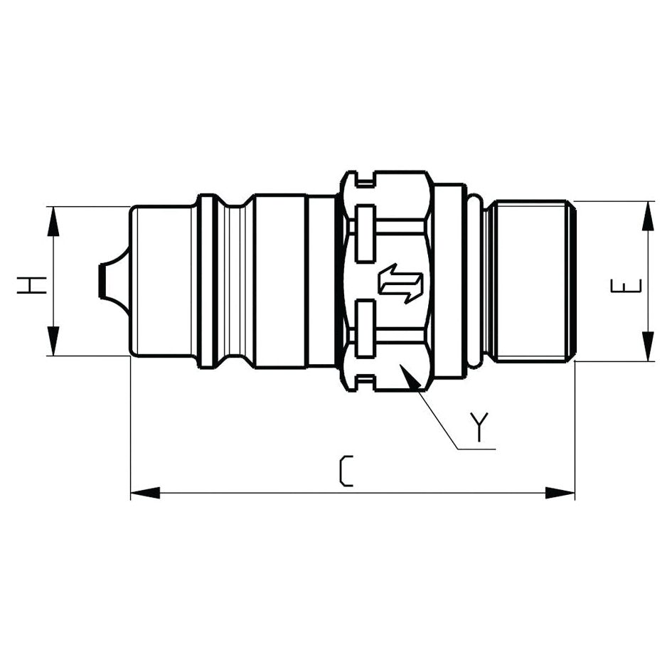Faster Faster Quick Release Hydraulic Coupling Male 1/2" Body x M26 x 1.50 Metric Male Thread - S.112655 - Farming Parts