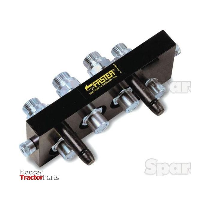 Faster Faster Multiport Coupling - 4 Ports 3/8" Body x M22 x 1.50 Metric Male Thread (Mobile Part) - S.31051 - Farming Parts