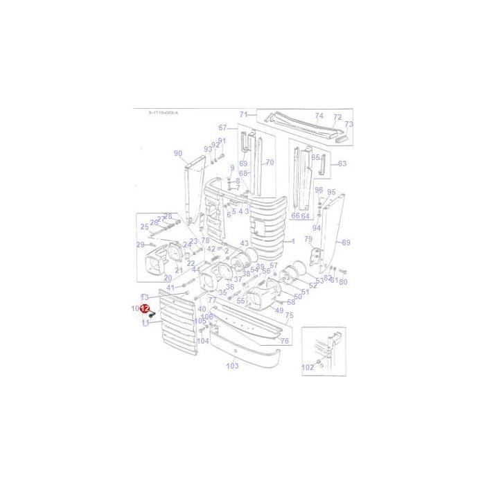 Fastner Grill - 897819M1 - Massey Tractor Parts