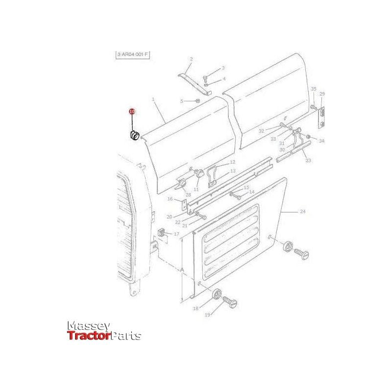 Massey Ferguson Fastner Inner - 1693951M3 | OEM | Massey Ferguson parts | Panels-Massey Ferguson-Bonnet Catches,Bonnets & Components,Cabin & Body Panels,Farming Parts,Tractor Body,Tractor Parts