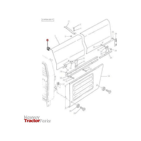 Massey Ferguson Fastner Inner - 1693951M3 | OEM | Massey Ferguson parts | Panels-Massey Ferguson-Bonnet Catches,Bonnets & Components,Cabin & Body Panels,Farming Parts,Tractor Body,Tractor Parts