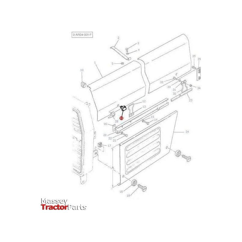 Massey Ferguson Fastner Outer - 1693952M2 | OEM | Massey Ferguson parts | Panels-Massey Ferguson-Bonnet Catches,Bonnets & Components,Cabin & Body Panels,Farming Parts,Tractor Body,Tractor Parts