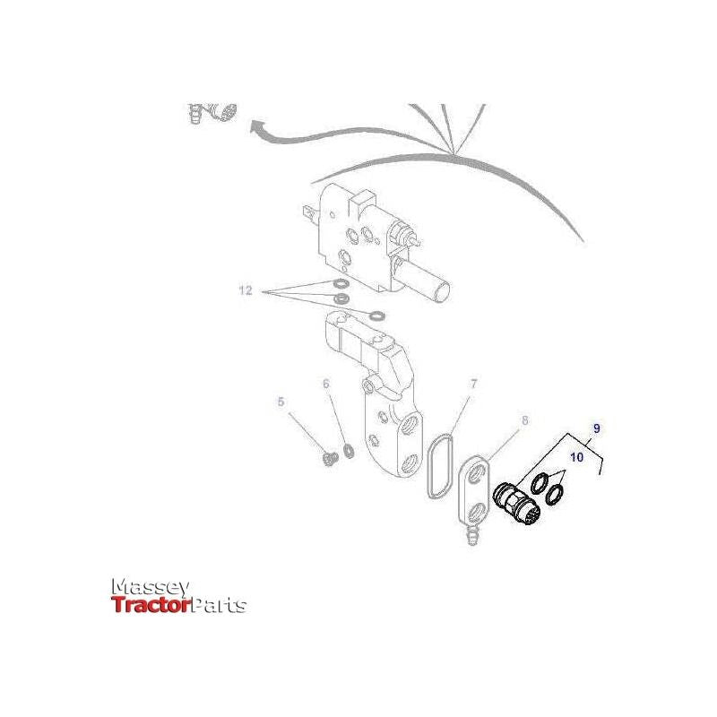 Massey Ferguson Female Coupler - 3796940M2 | OEM | Massey Ferguson parts | Tractor Spool Valves-Massey Ferguson-Farming Parts,Hydraulic Couplings,Hydraulics,Quick Release Hydraulic Couplings,Tractor Parts