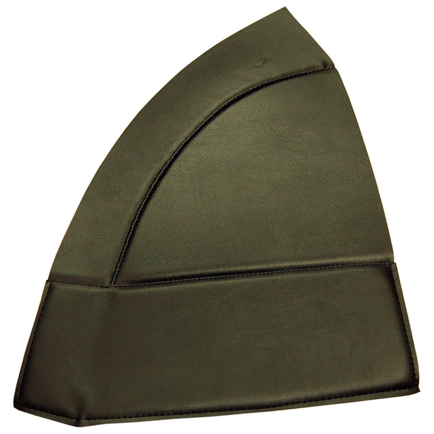 A close-up view of the Sparex Fender Pad Trim RH (Part No. S.101489), featuring dark green leather with intricate stitching details, perfectly compatible with Ford/New Holland tractors.