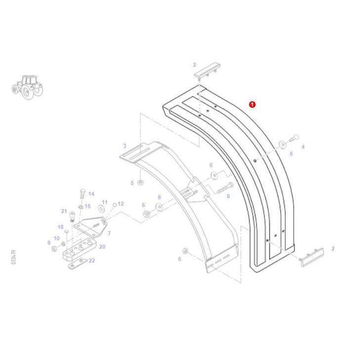 Fender Skin 400mm - 198701030010 - Massey Tractor Parts