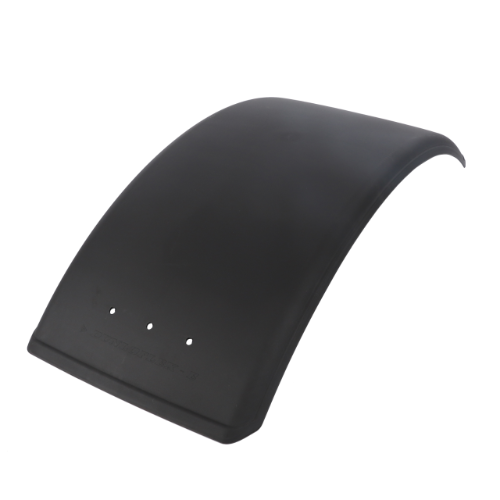 The Fendt - Fender Skin 470mm from AGCO, featuring a sleek black finish and three small holes near the center, exudes the meticulous craftsmanship characteristic of Fendt Vario Models found in their Genuine AGCO Parts Fenders and Mudguards.