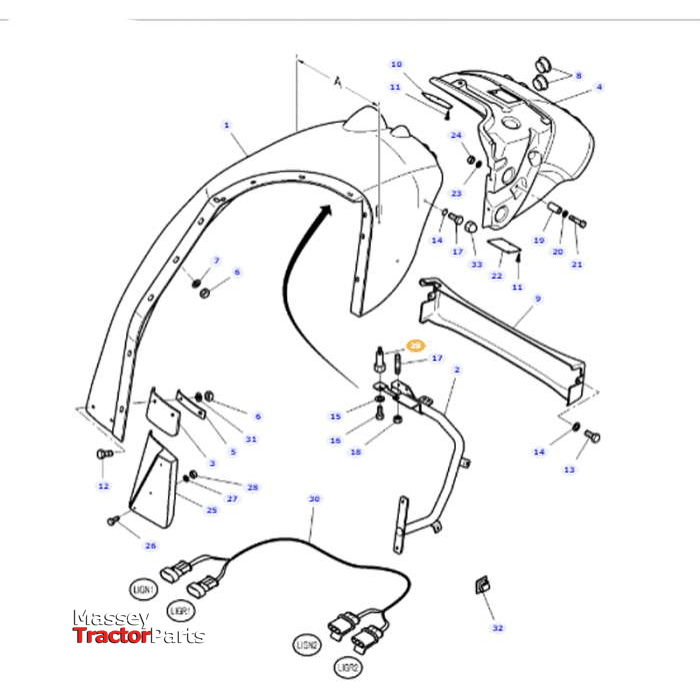 Massey Ferguson Fender Spacer - 4279200M2 | Massey Parts-Massey Ferguson-Cabin & Body Panels,Farming Parts,Fenders,Tractor Body,Tractor Parts