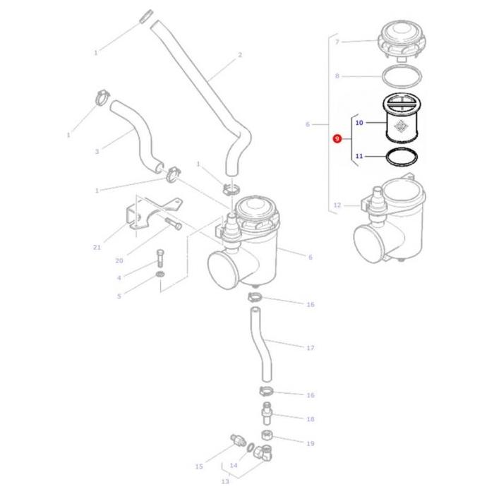 Filter Closed Circuit Breather - 4224809M1 - Massey Tractor Parts