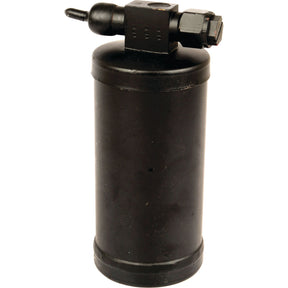 A Sparex Filter Drier - S.106752 in black, featuring a cylindrical shape and top connector, suitable for various applications.