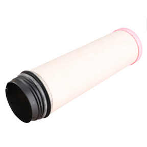 The Fendt - Filter Element - F743200090200 by AGCO is a cylindrical air filter cartridge featuring a black plastic end cap and a pink ring at the opposite end. It is specifically designed for Fendt Models 714 Vario S4 and provides 99.9% filtration efficiency.