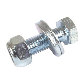 A Sparex Fixing Kit (Replacement for PZ), including a TH200 metal bolt with two nuts and a washer threaded onto it, isolated on a white background.