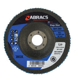 The Sparex Flap Disc⌀100 x 10 x 16mm - 60 Grit, model S.20186, delivers maximum performance and durability for stainless steel applications. Featuring blue edges and a T29 design, it supports speeds of up to 15,300 rpm and 80 m/s, ensuring high efficiency and compliance with EN13743 standards.
