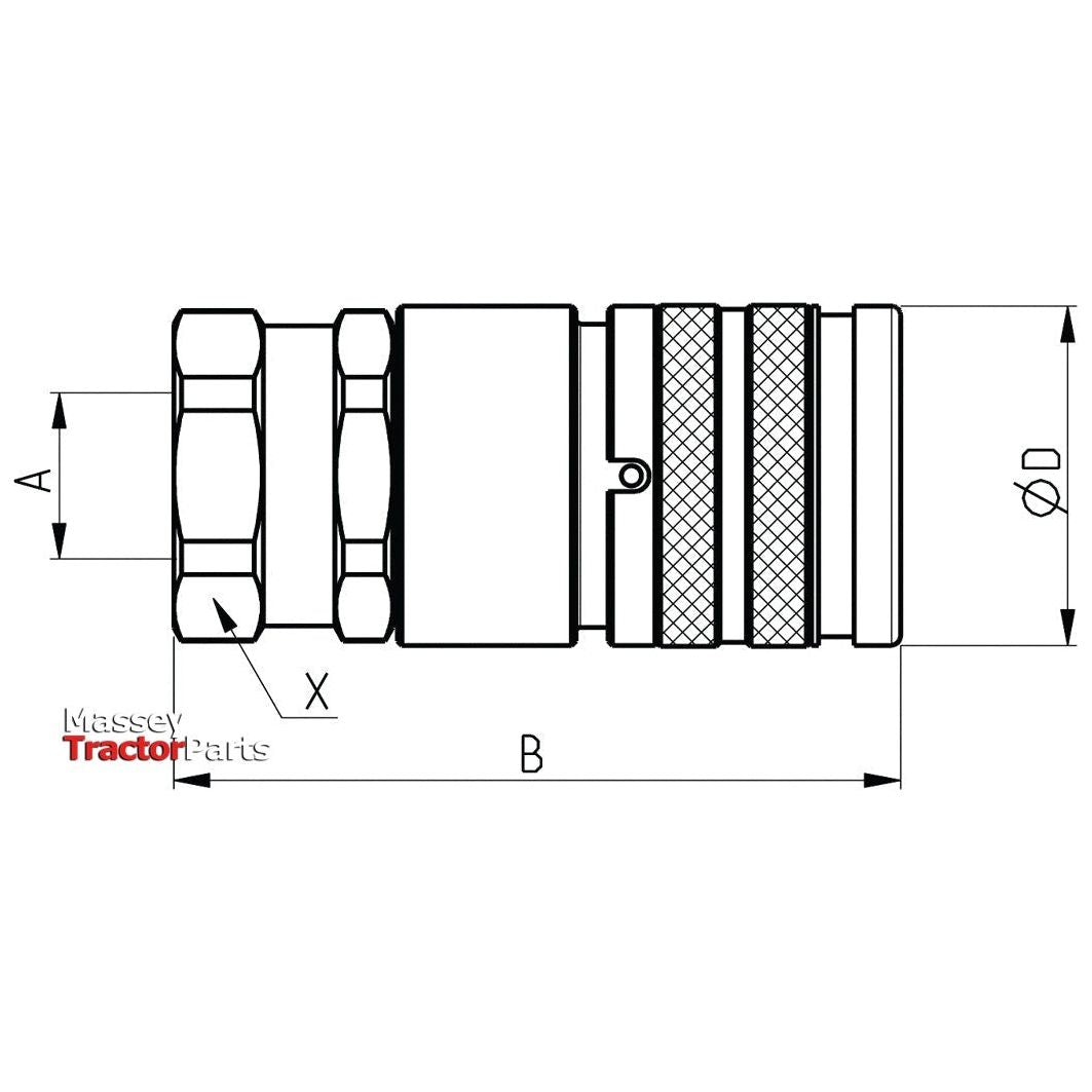Flat Faced Coupling Female 1/2" Body x 3/4" BSP Female Thread (Agripak 1pc.) - S.24833 - Farming Parts
