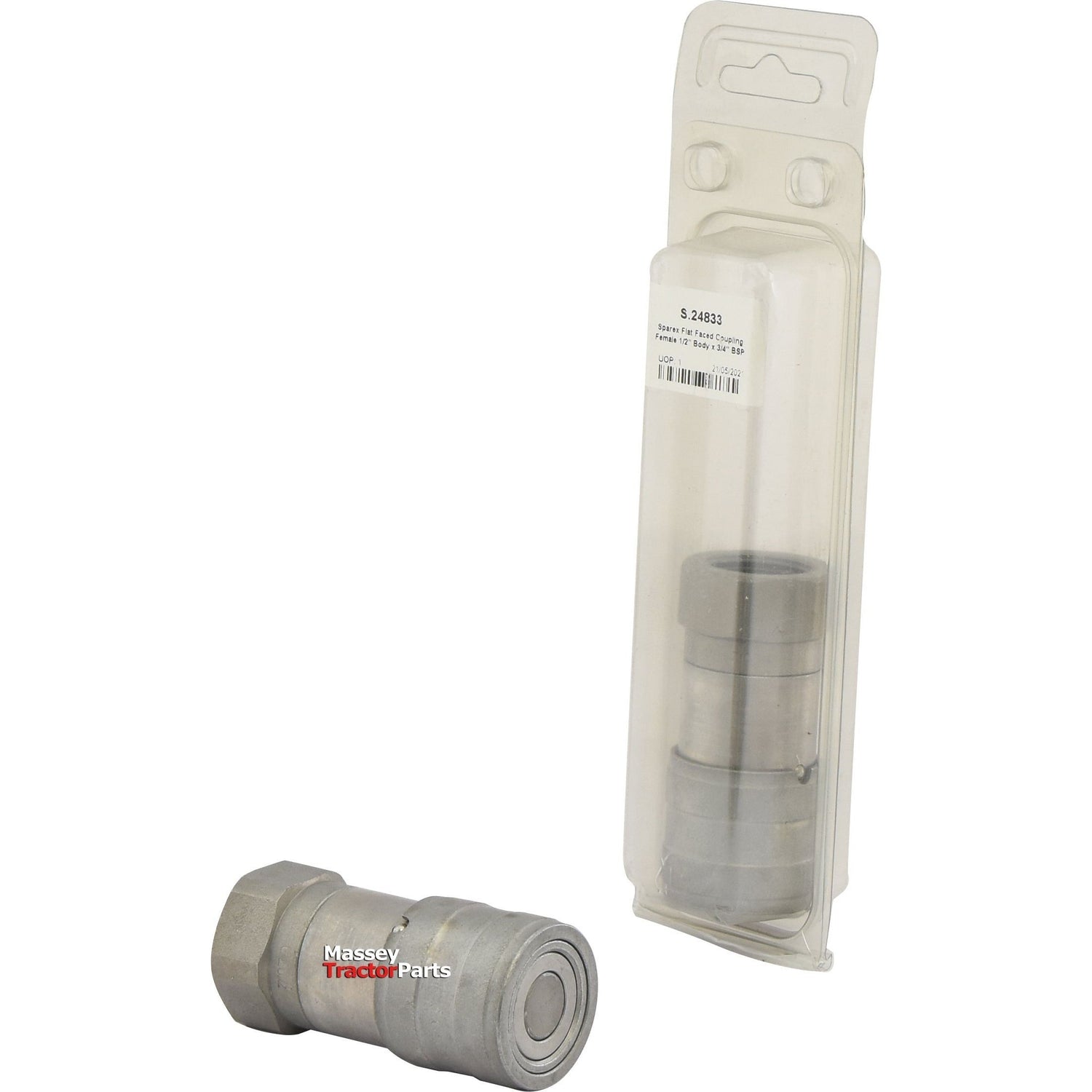 Flat Faced Coupling Female 1/2" Body x 3/4" BSP Female Thread (Agripak 1pc.) - S.24833 - Farming Parts