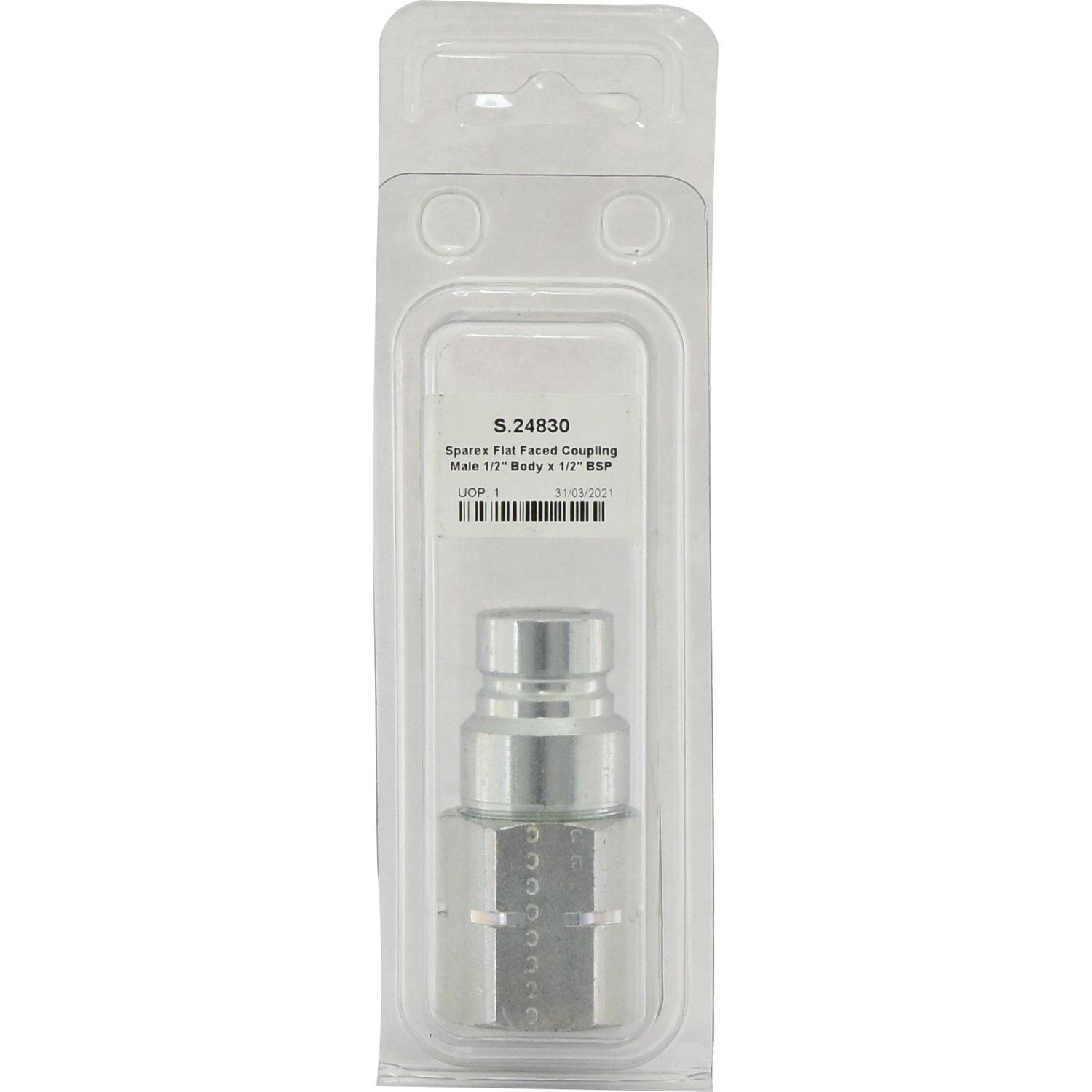 Flat Faced Coupling Male 1/2" Body x 1/2" BSP Female Thread (Agripak 1pc.) - S.24830 - Farming Parts