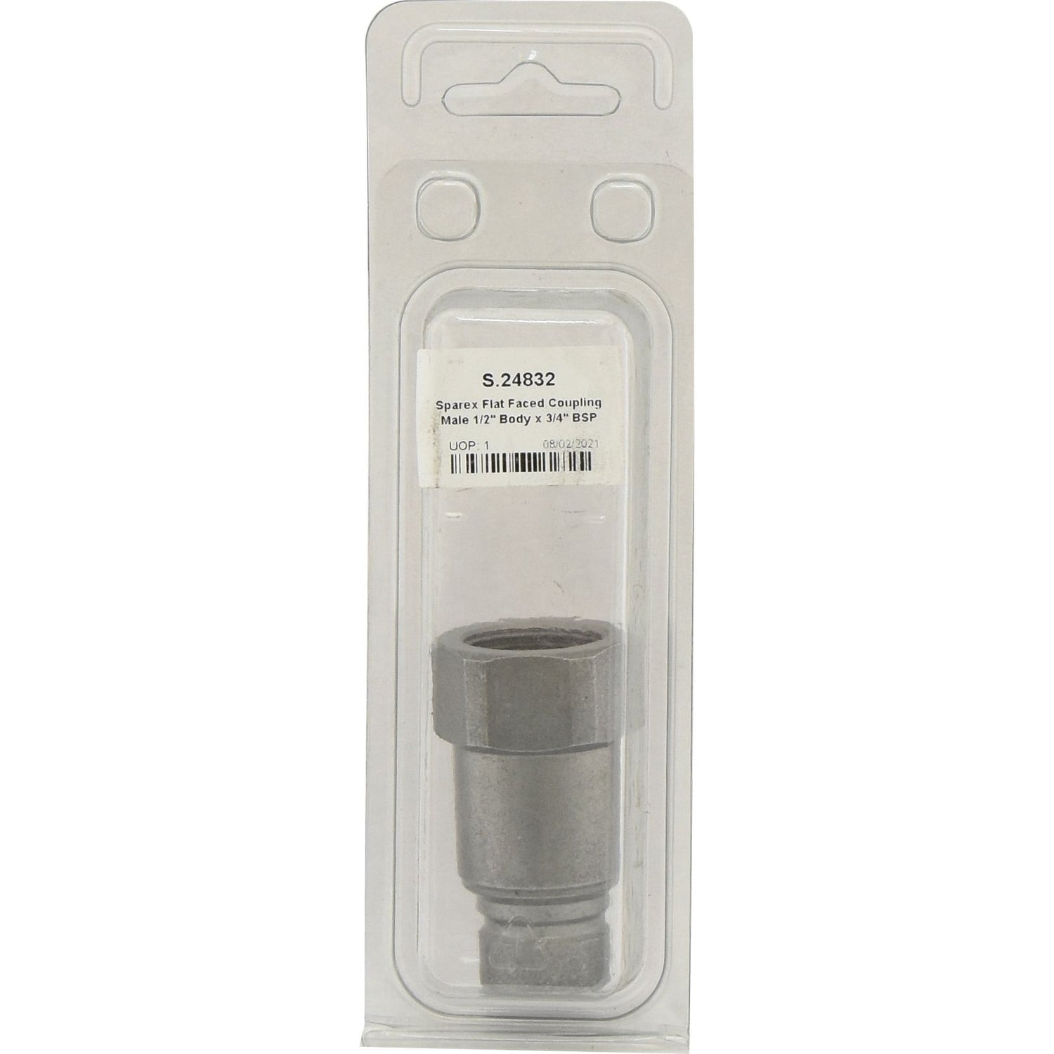 Flat Faced Coupling Male 1/2" Body x 3/4" BSP Female Thread (Agripak 1pc.) - S.24832 - Farming Parts