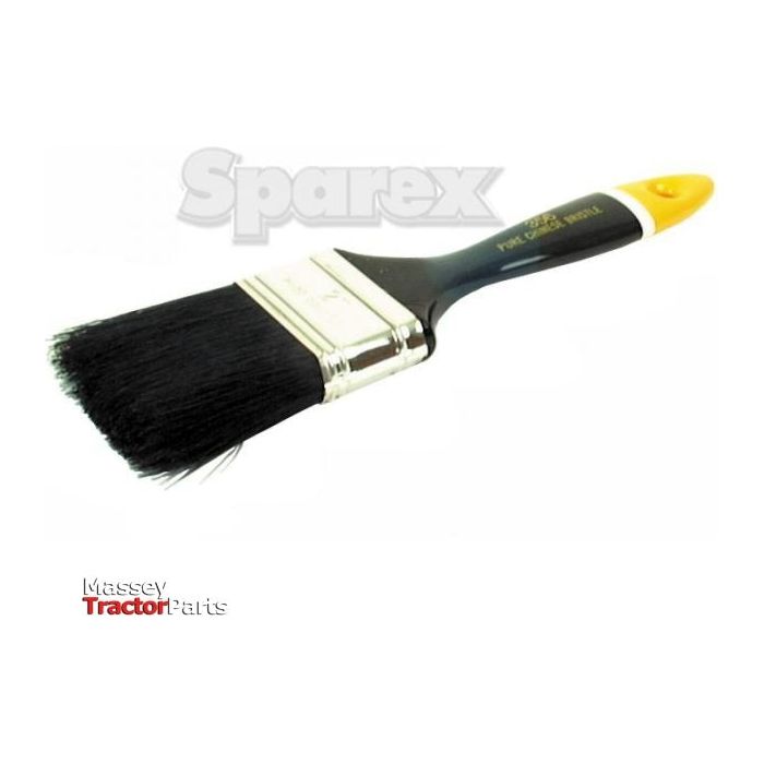 A deluxe 25mm flat paintbrush in black and yellow with a metallic ferrule, shown against a white background. The text "Sparex" and "Massey Tractor Parts" is visible. The product is listed as Sparex Part No.S.12775.