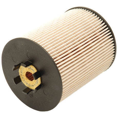 The Sparex Fuel Filter - Element - FF5801 (Sparex Part No. S.109594) features a cylindrical design made of pleated paper material with black plastic end caps and functions efficiently as both an air filter and a fuel filter.