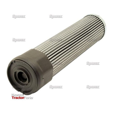 A "Hydraulic Filter - Element - HF35436" by Sparex (Sparex Part No. S.34590), featuring black plastic ends and fine mesh grooves, displayed against a white background.