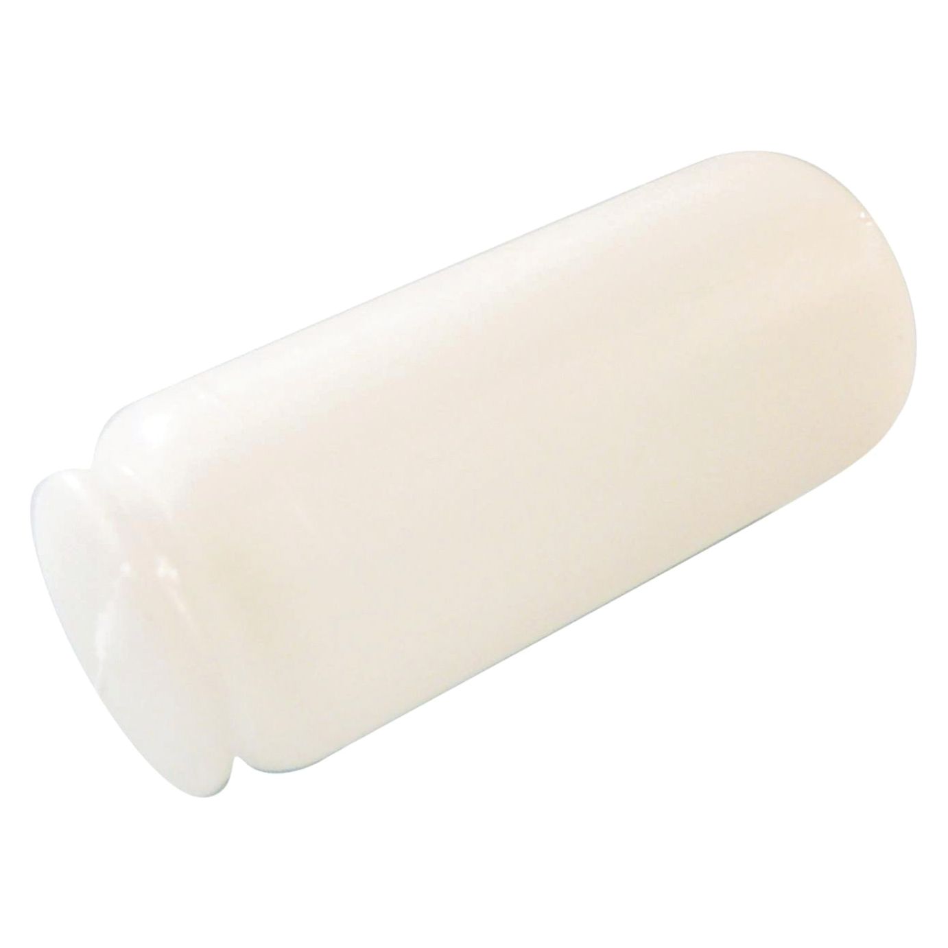 A translucent, white, cylindrical plastic bottle with a rounded cap, pictured horizontally, resembling the Sparex Fuel Sender Float (Part No. S.61515) used in Long Tractor maintenance.