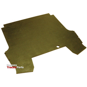 A textured, rectangular rubber mat with cutouts and a small hole near the center. The text "Massey Tractor Parts" is in the bottom left corner, ideal for anyone dealing with Ford New Holland or Sparex tractor parts. This is the Sparex Floor Matting (Part No. S.71366).