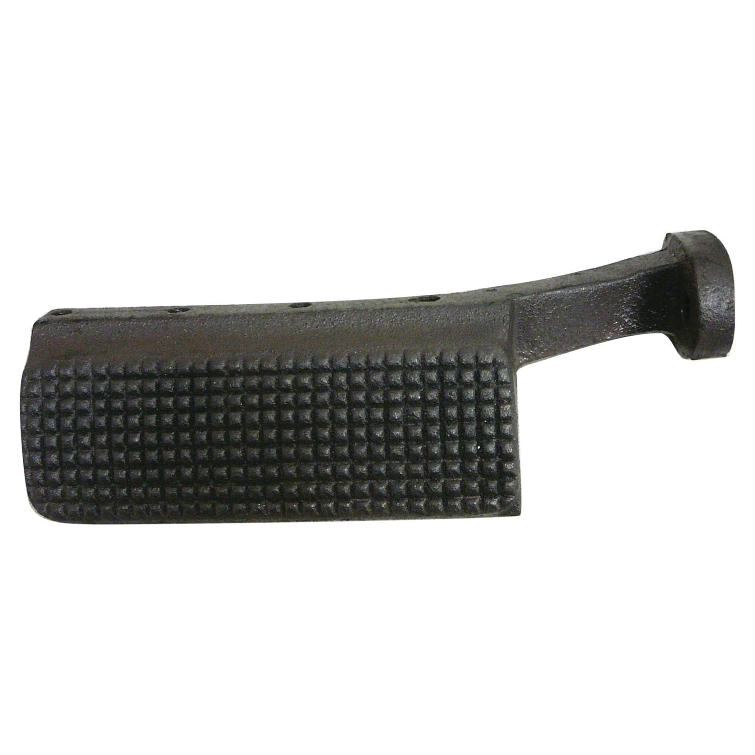 A black, textured, rectangular Foot Rest - RH (Sparex Part No. S.44002) with a handle, possibly designed for a Massey Ferguson tractor, displayed against a white background.
