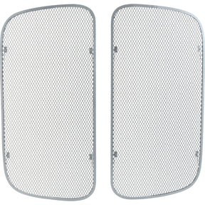 Two rectangular mesh screens with rounded corners are framed in metal and set side by side, each affixed by Sparex clips at the border. This stylish configuration is known as the Front Grille from Sparex, identified by Part No.S.52631.