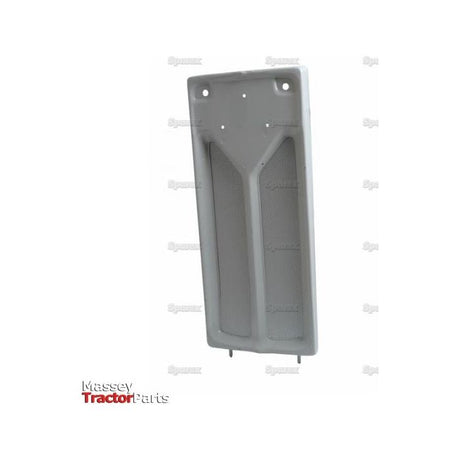 The Sparex Front Panel (Part No. S.43660) is displayed against a white background. This gray, rectangular tractor part, compatible with Massey Ferguson and Landini models, features two small openings at the top and a larger Y-shaped indentation in the center.