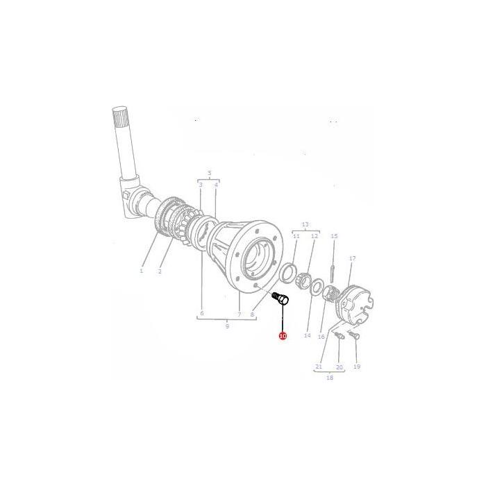 Front Wheel Stud - 518611M1 - Massey Tractor Parts