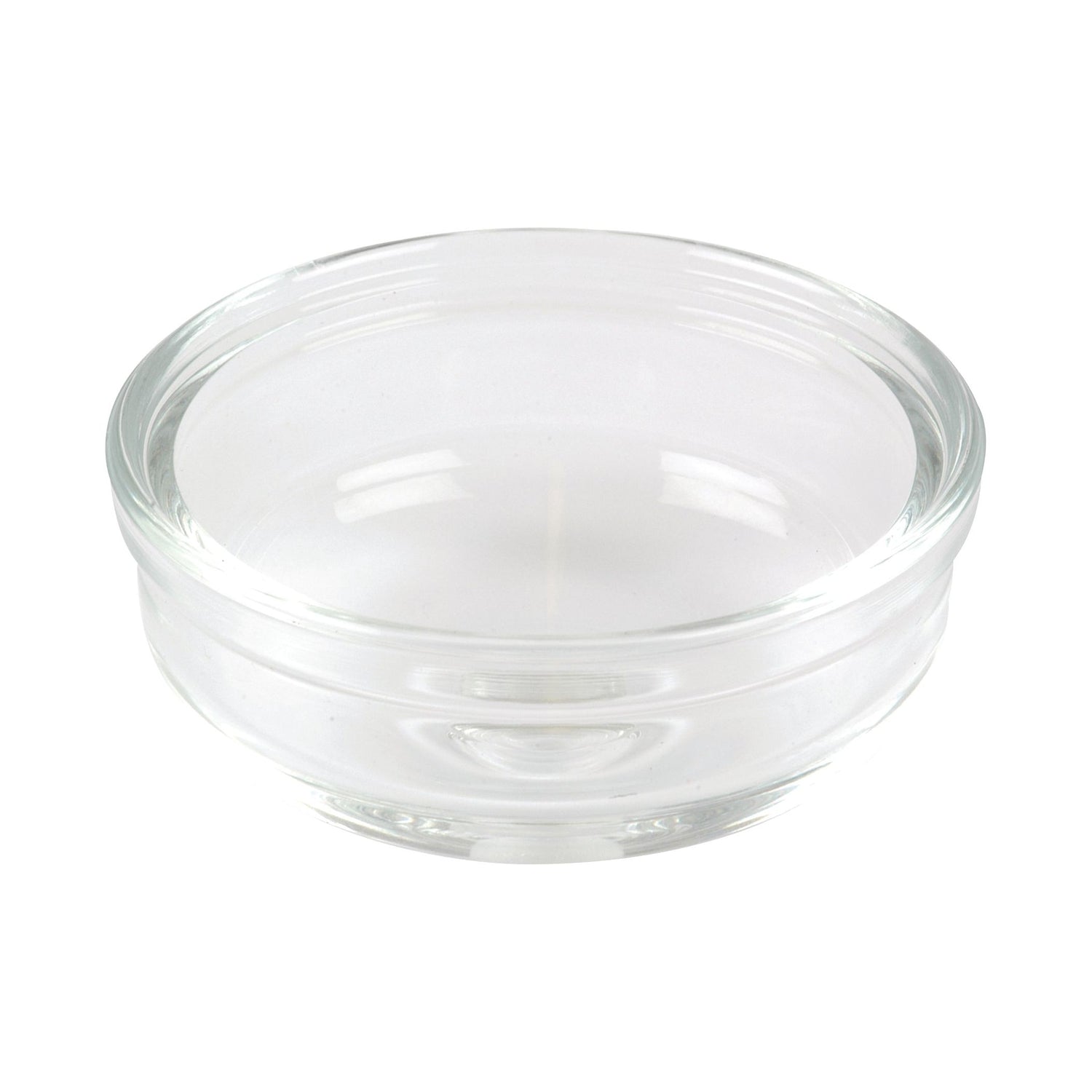 A clear, empty glass bowl with a round shape against a white background, embodying the precision and craftsmanship of the Sparex Fuel Bowl (Part No. S.57789).
