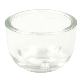 Introducing the Sparex Fuel Bowl (Part No. S.67637) for Ford/New Holland tractors—a small, clear glass bowl with a thick rim and a slightly rounded bottom.