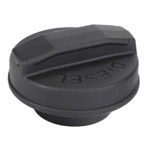 AGCO's Fendt fuel cap (G411201060110) is black with a rectangular grip and has the word "DIESEL" embossed on the top, compatible with Fendt Vario models.