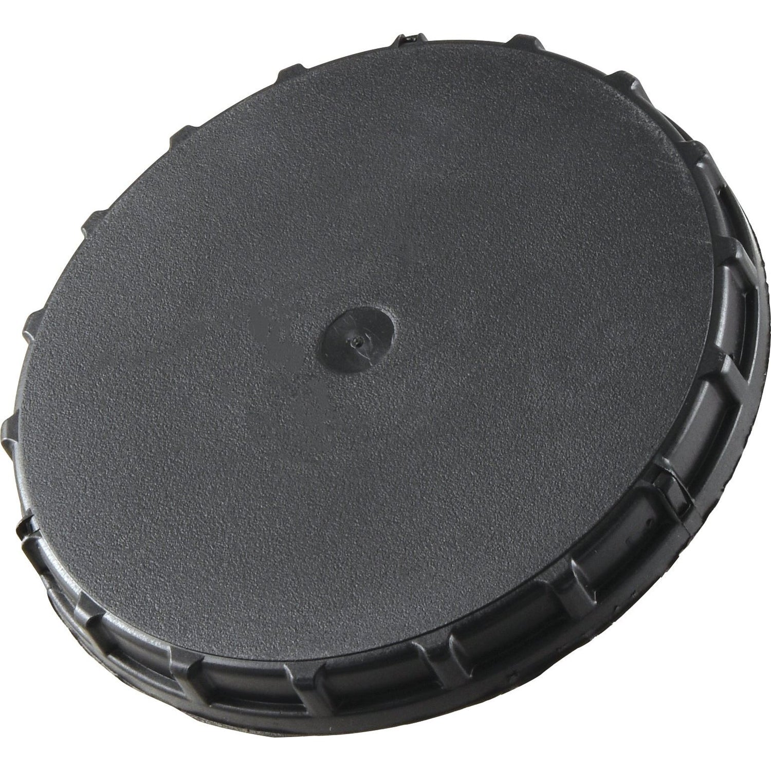 The Sparex Fuel Cap - S.43260 is a black plastic cap featuring a textured surface and ridged edges.