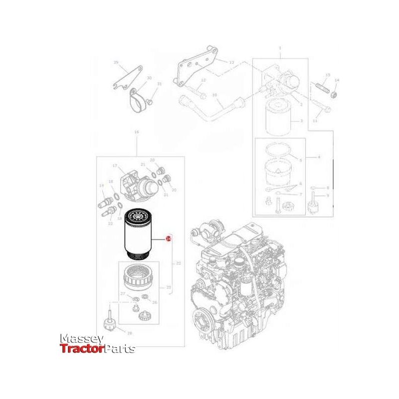 Massey Ferguson Fuel Filter - 4226708M1 | OEM | Massey Ferguson parts | Fuel-Massey Ferguson-Engine & Filters,Farming Parts,Filters,Fuel,Tractor Parts