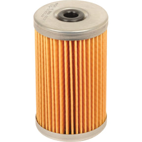 The Sparex Fuel Filter - Element - FF114 (Sparex Part No. S.76622) is a cylindrical pleated paper filter with metal top and bottom, suitable for filtering fluids or air in various equipment, including Case IH machinery.